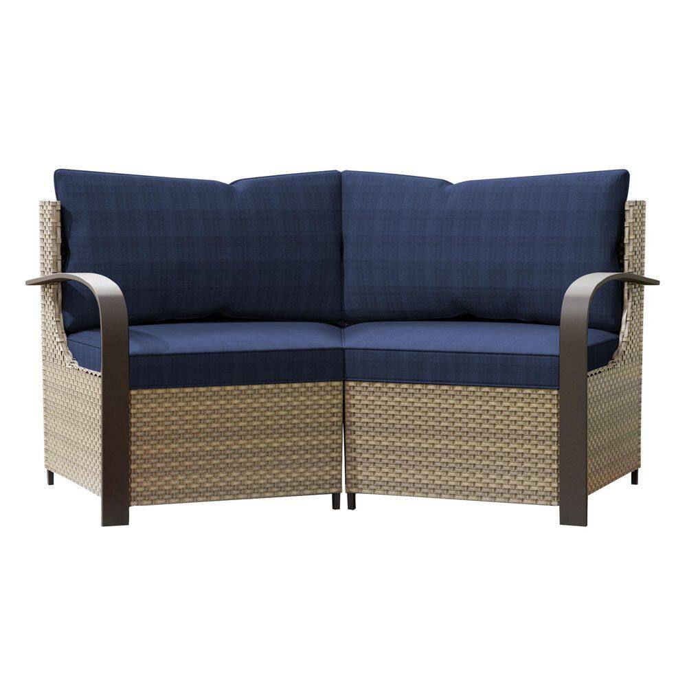 Wicker Outdoor Patio Couch with Blue Cushions price history on PriceWatchPro