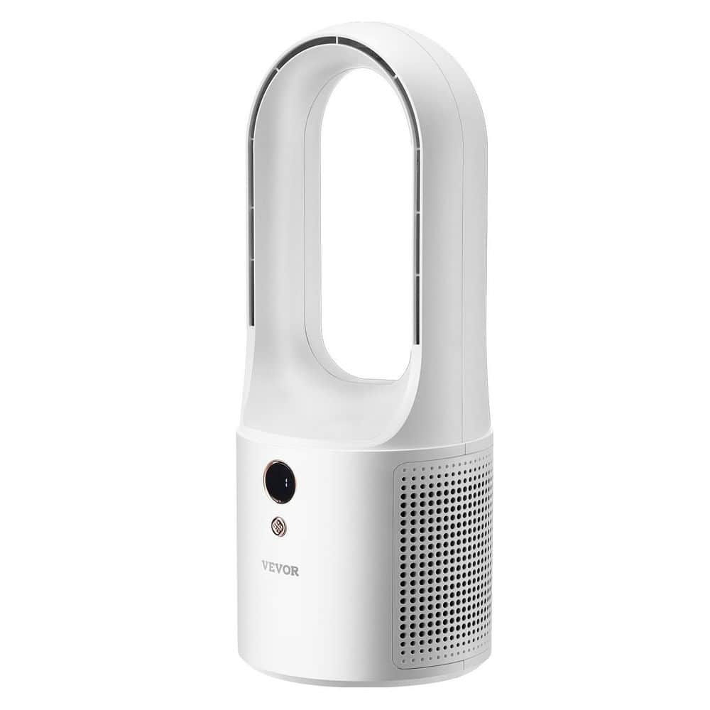 VEVOR Desk Fan Bladeless 12.99 in. 6 Fan Speeds Tower Fan in White Portable Desk Fan USB Quiet Cooling Small