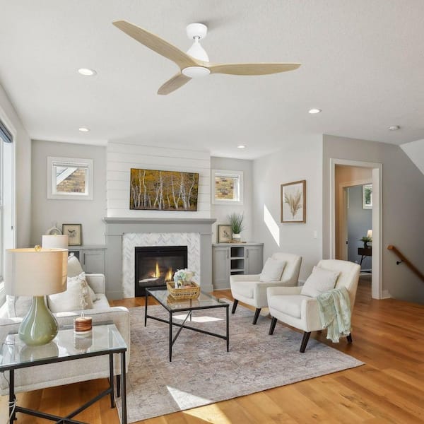Zircon II 52 in. Indoor 10-Speed DC Motor White Downrod Ceiling Fan without light, with Remote Control