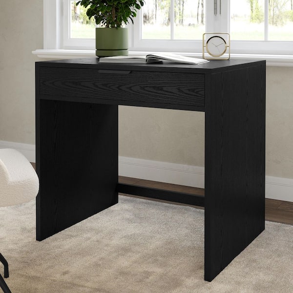 Kayden 32 in. Rectangle Black Frame/Oil Rubbed Bronzed Hardware Home Office Modular Single-Drawer Desk