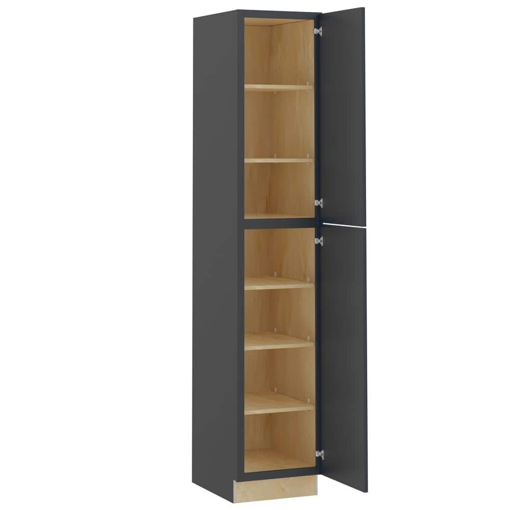 Grayson 18 in. W x 24 in. D x 96 in. H Assembled Plywood Pantry Kitchen Cabinet in Deep Onyx with Soft Close RH price history on PriceWatchPro