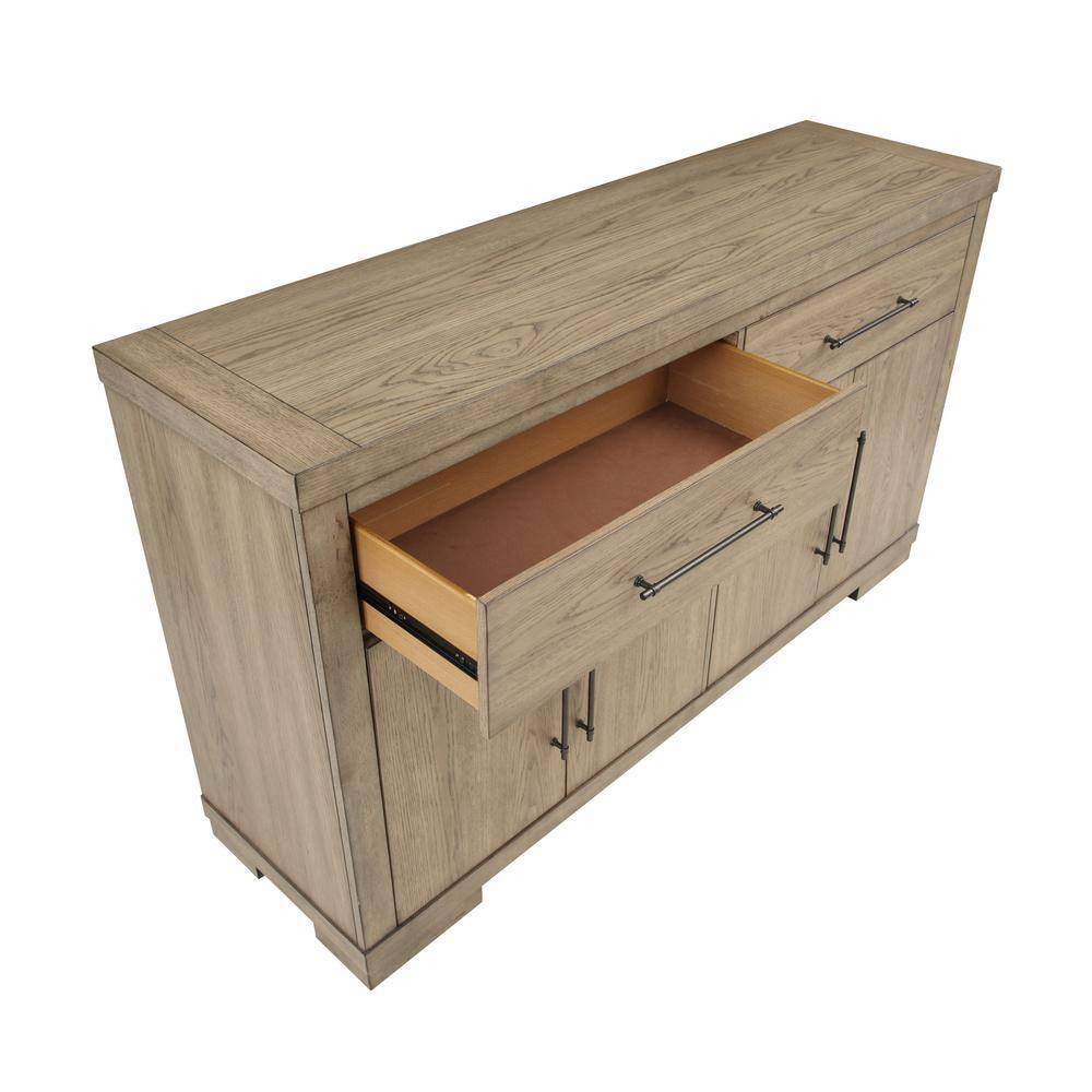 Napa Weathered Sand 2-Drawer Server with Adjustable Shelves