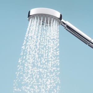 3-Spray 4 in. Single Wall Mount Handheld Rain Shower Head in Chrome