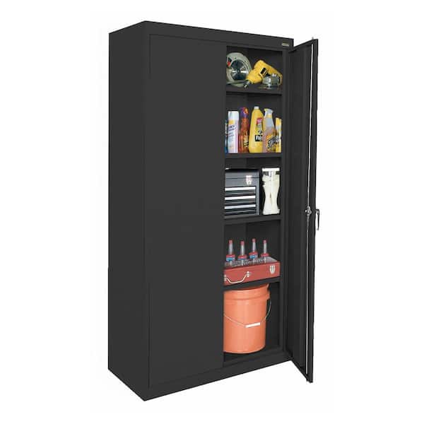 Classic Series Preassembled Steel Garage Freestanding Cabinet in Black ( 36 in. W x 72 in. H x 24 in. D )