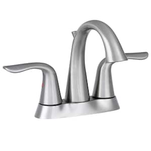 Lahara 4 in. Centerset 2-Handle Bathroom Faucet in Stainless
