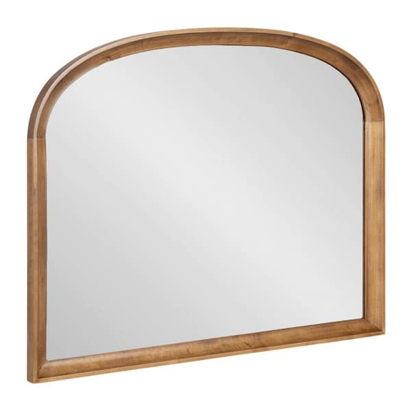 Hatherleigh Rustic Brown 34 in. W x 28 in. H Modern Arch Wood Wall Mirror