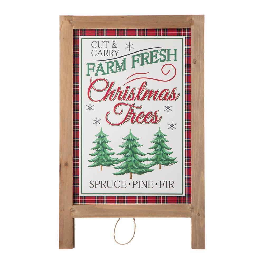 Glitzhome 24 in. H Christmas Wooden Porch Sign/Standing Decor ...