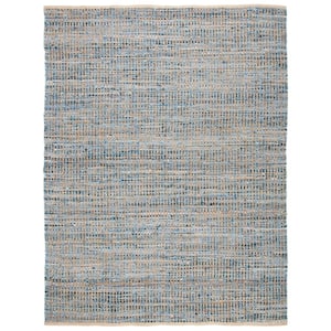Cape Cod Natural/Blue 10 ft. x 14 ft. Striped Distressed Area Rug