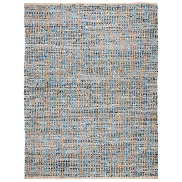 SAFAVIEH Cape Cod Natural/Blue 10 ft. x 14 ft. Striped Distressed Area Rug CAP352A10 The Home