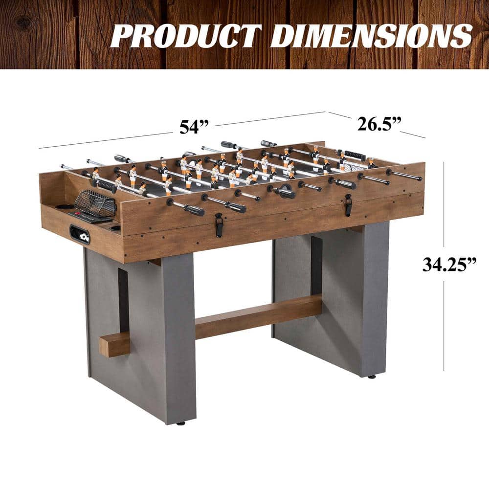 Barrington 54" 3-in-1 Wood and Concrete Game Table