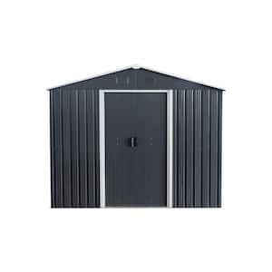 8 ft. W x 6 ft. D Black Metal Shed with Double Door and Vents and Floor Base (48 sq. ft.)