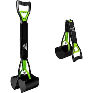28 in. Foldable Dog Pooper Scooper for Grass and Gravel with Unbreakable Material in Green