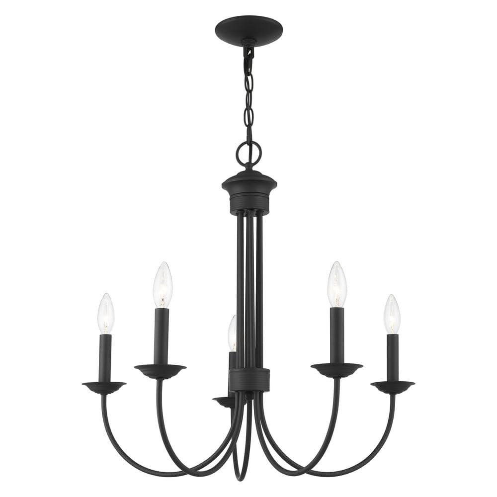 Estate Elegance 5-Light Black Crystal Chandelier