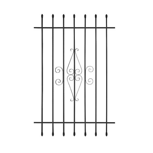 7 Bar Window Guard Steel Metal Safety Security Home Vertical Black 36 x 36 in 