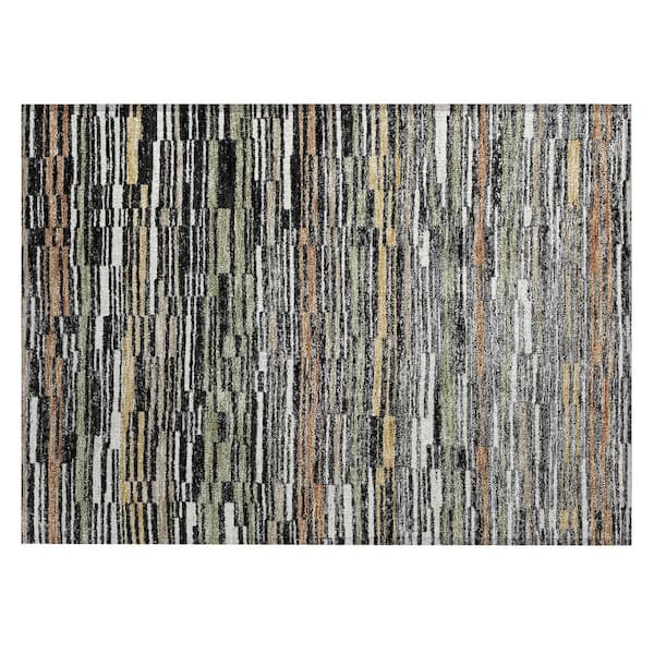 Chantille Machine Washable Indoor/Outdoor Abstract ACN2908 Black 3 ft. x 4 ft. Area Rug