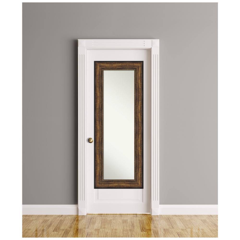 Bronze Full Length Rectangular Mirror with Matte Black Edge