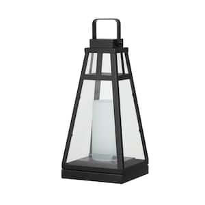 Diana Matte Black Modern Outdoor Integrated LED 1-Light Wall Sconce with Clear Glass Shade