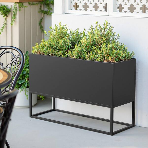 SpassWay 47 x 18 x 19 in. Large Metal Rectangular Planter
