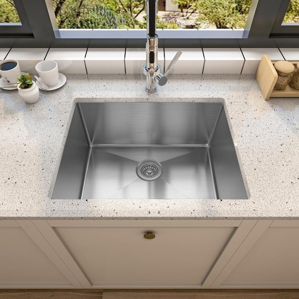 Sinber 23 in. Undermount Single Bowl 18-Gauge 304 Stainless Steel 12 in.  Deep Kitchen Sink HU2318S-12-S The Home Depot