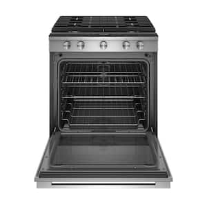 5.8 cu. ft. Smart Contemporary Handle Slide-in Gas Range with Air Fry With Connection in Stainless Steel