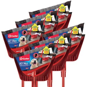 Power Corner Pet Pro Angle Broom with Step On Dust Pan (6-Pack)