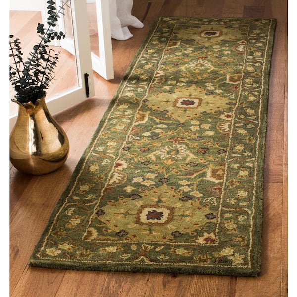 Antiquity Olive 2 ft. x 10 ft. Border Runner Rug
