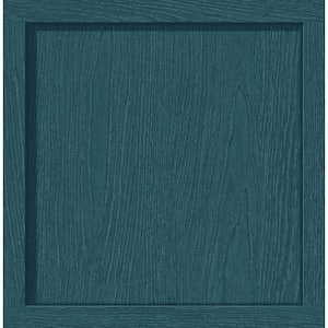30.75 sq. ft. Teal Squared Away Vinyl Peel and Stick Wallpaper Roll