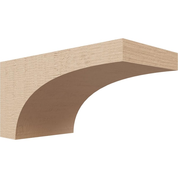Ekena Millwork 4 in. x 4 in. x 8 in. Series 3 Wide Huntington Rough Cedar Woodgrain Timberthane Polyurethane Corbel, Primed Tan