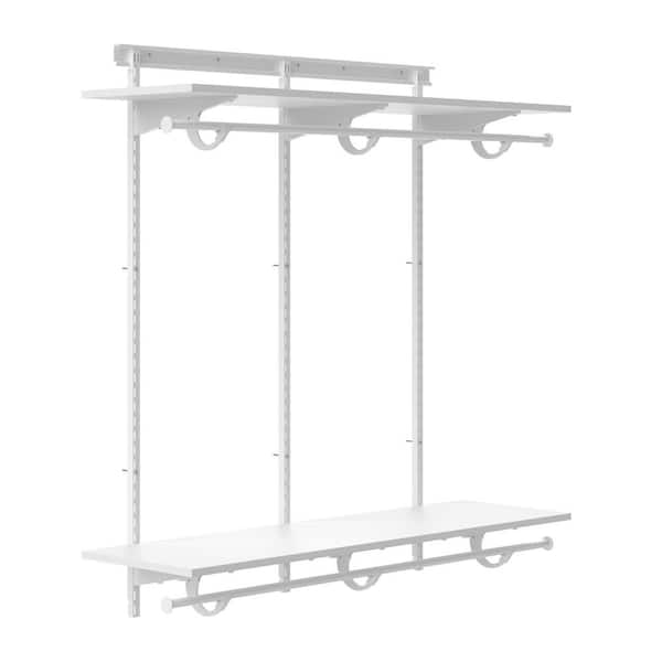 ShelfTrack 14 in. D x 48.3 in. W x 47 in. H White Wood Utility Steel Closet System Kit