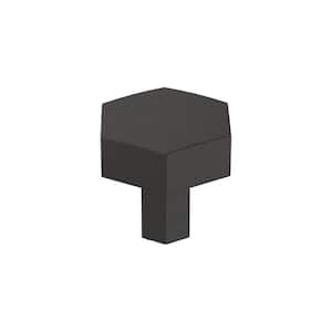 Caliber 1-1/4 in. (32mm) Modern Matte Black Geometric Cabinet Knob