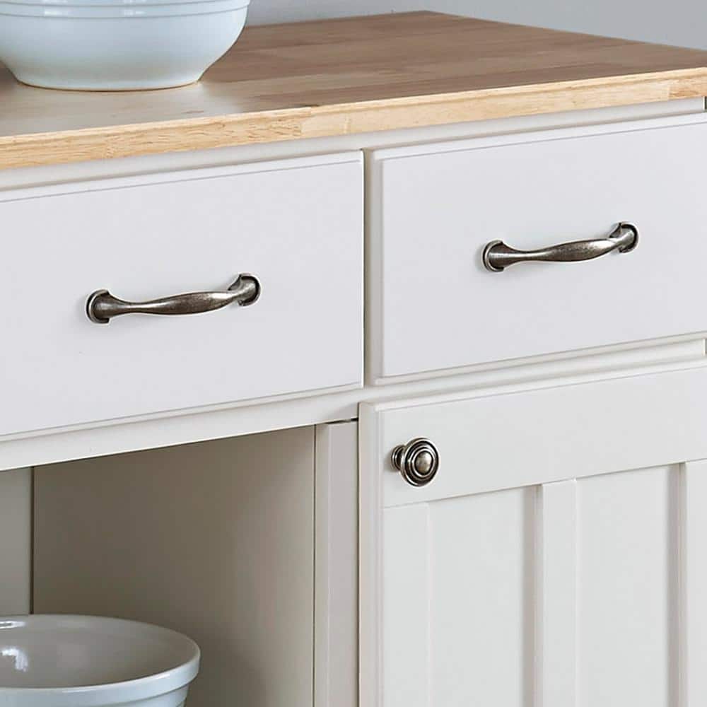 Homestock Beachy Boho White and Natural Wood Buffet Server