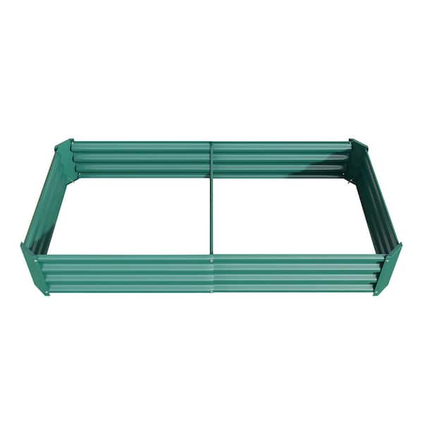 Tenleaf 6.0 ft. x 3.0 ft. x 1.0 ft. Rectangle Green Metal Raised Garden Bed, Outdoor Garden Raised Planter Box