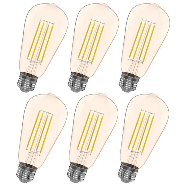 40-Wat Equivalent ST19 Decorative Bulb Amber Glass Filament Warm White, Vintage Edison Light Bulb Warm White (1-Pack)