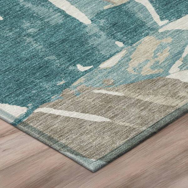 Chantille Machine Washable Indoor/Outdoor Abstract ACN2991 Teal 10 ft. x 14 ft. Area Rug