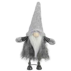 14.5 in. Tan Gray and White Bobbling Gnome Tabletop Christmas Decoration