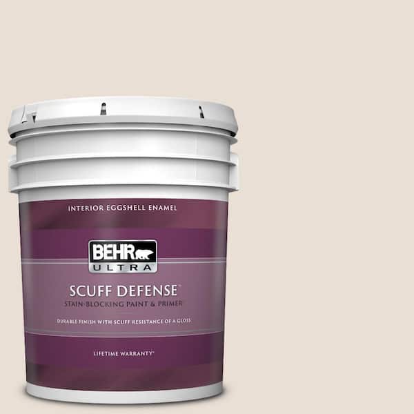 BEHR ULTRA 5 gal. #N190-1 Smokey Cream Extra Durable Eggshell Enamel Interior Paint & Primer