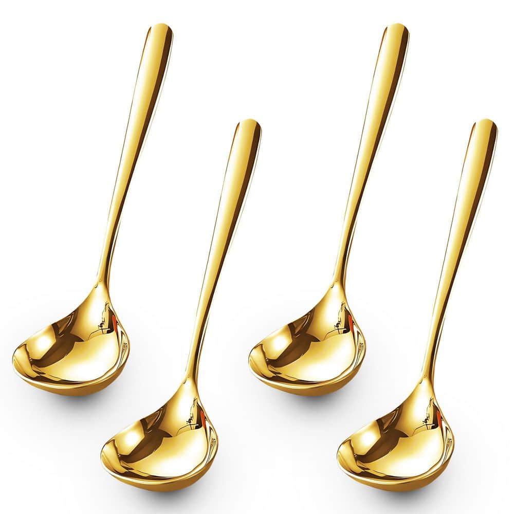 4-Pack 8 in. Gold Gravy Ladle, Stainless Steel Soup Ladle, Small Soup Ladle, Sauce Ladle for Stirring, Dishwasher Safe price history on PriceWatchPro