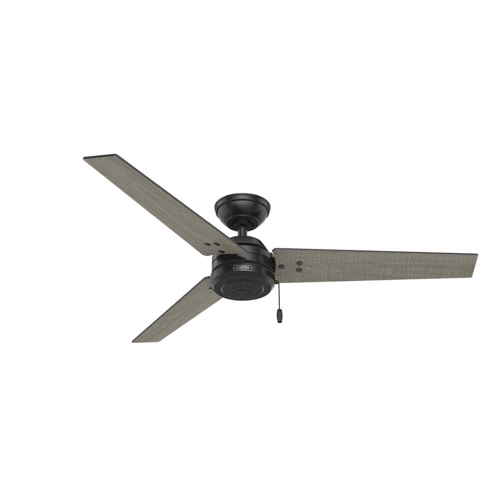 Matte Black 52" Outdoor Ceiling Fan with Reversible Blades