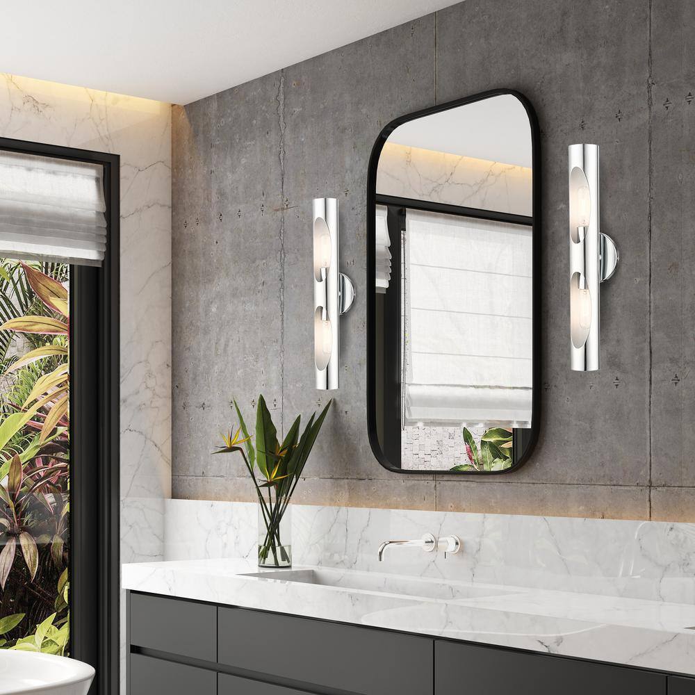 Novato Polished Chrome Dimmable 2-Light ADA Wall Sconce