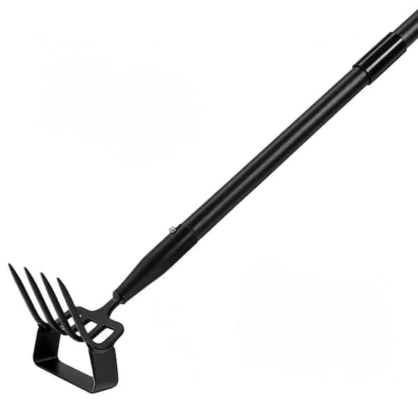 2-in-1 Heavy Duty Stirrup mattock & Cultivator, 62" Long Handle Gardening Tool Set, for Loosen Soil & Grass Removal
