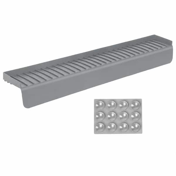 4 in. x 30 in. Silicone Sink Edge Splash Guard with Suction Cups for Kitchen and Bathroom Sinks, Grey