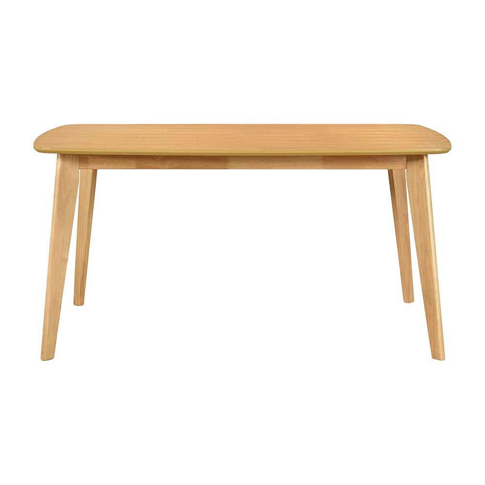 Natural Oak Mid-Century Modern Extendable Dining Table