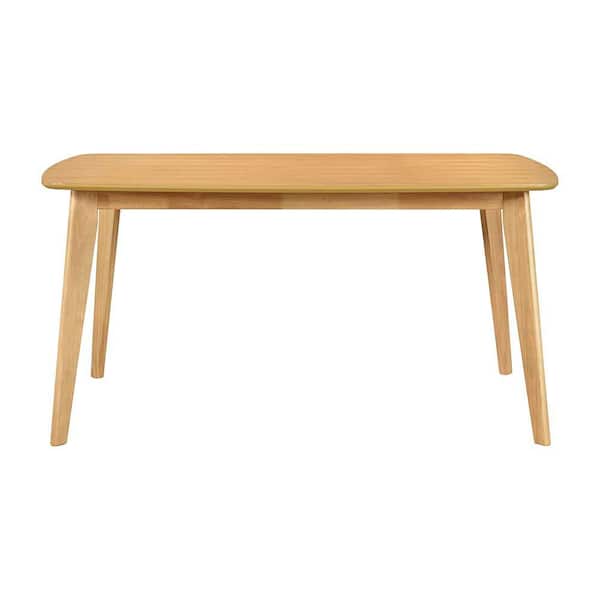 Rhea Natural Oak Finish Wood Top 59.5 in. Dining Table Seats 6