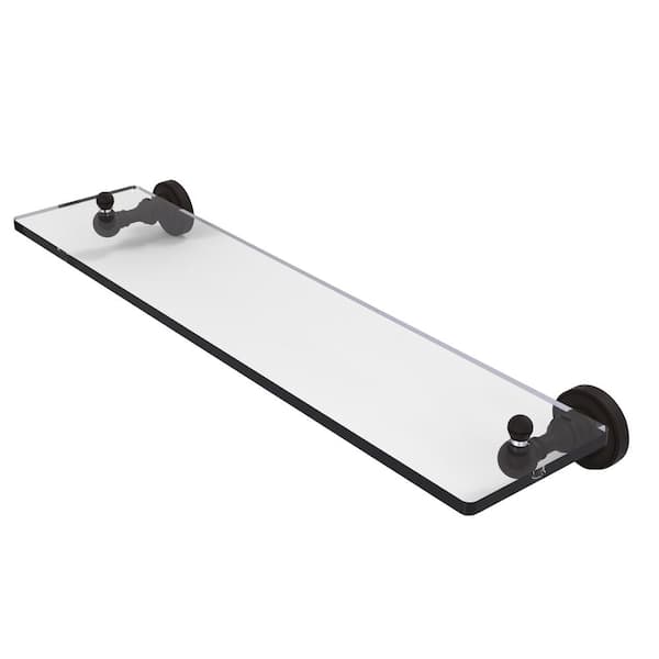 Allied Brass Dottingham 22 in. L x 3 in. H x 5 in. W Clear Glass Vanity Bathroom Shelf in Oil Rubbed Bronze