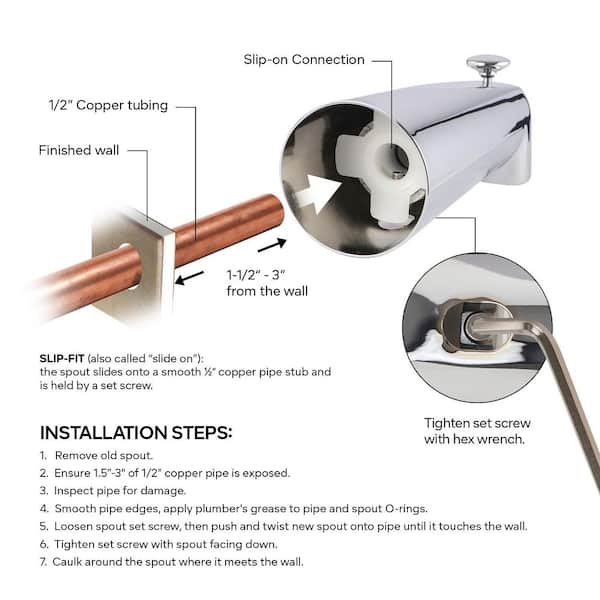 Robinette Divertisseur De Baignoire Kohler - Chrome - Pour Cuivre 1/2 - Neuf Stock