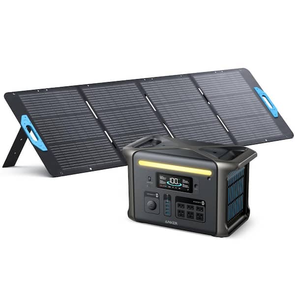 1800-Watt Output 1536Wh SOLIX F1500 Push Button Start Solar Generator w/ 1 200W Solar Panel for Outdoor Camping,Home,RVs