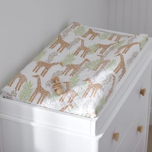 Company Kids Giraffe Play Quilted Multi Organic Cotton Percale Bedroom Linen Changing Pad Cover