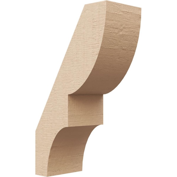 Ekena Millwork 3 in. x 10 in. x 6 in. Ridgewood Rough Cedar Woodgrain Timberthane Polyurethane Knee Brace, Primed