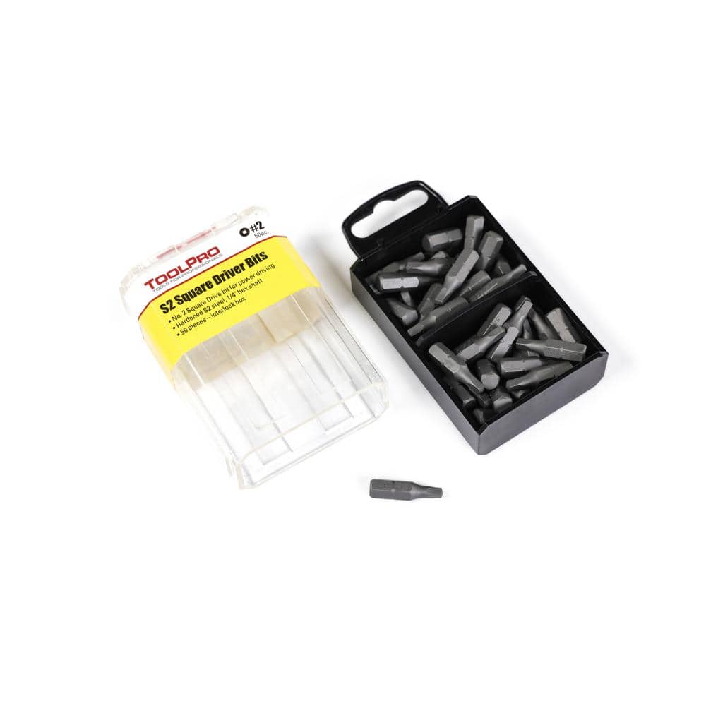 Hardened Steel Square Drive Bit Set with Interlocking Storage Box
