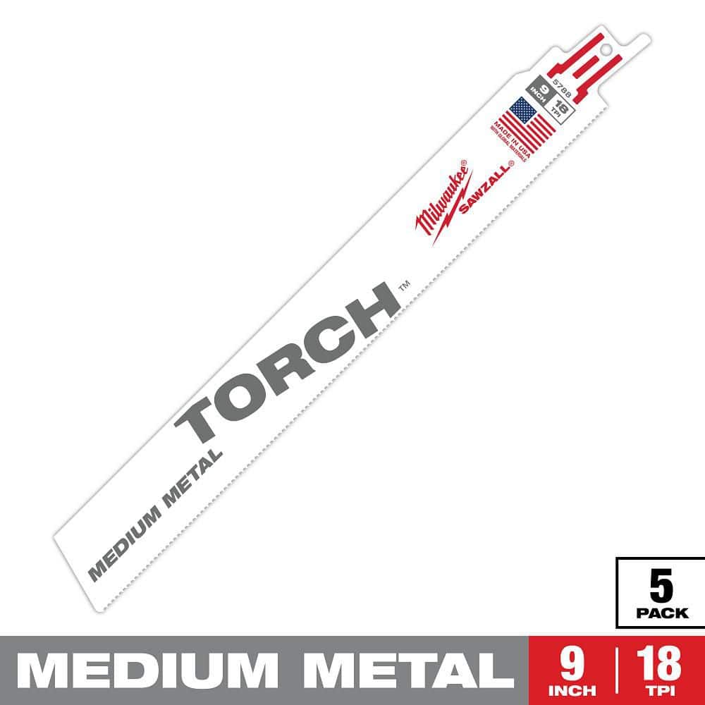 9 in. 18 TPI TORCH Medium Metal Cutting BiMetal SAWZALL Reciprocating Saw Blades (5-Pack) price history on PriceWatchPro